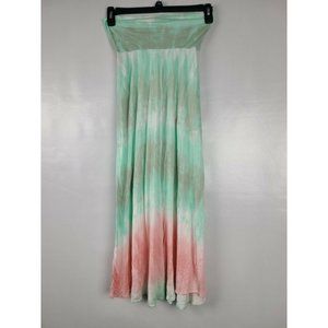 Pink Blush Maternity Maxi Skirt Sz S Tie Dye Long